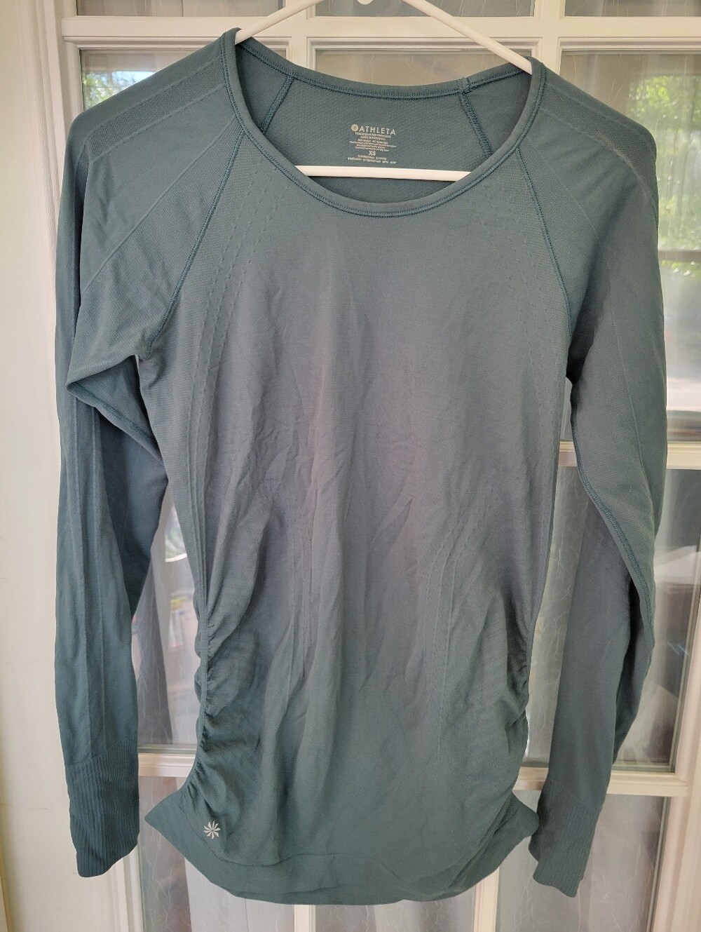 Women's Athleta Long Sleeve Crew Top -  Green XS